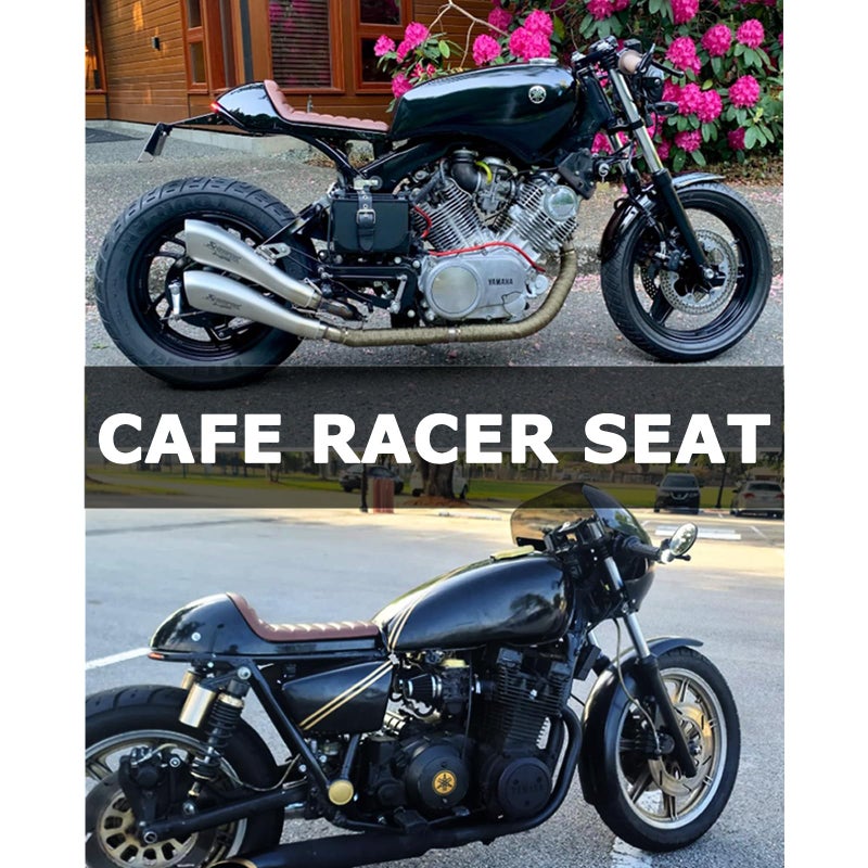 DKMOTORK 0393 Hump Motorcycle Retro Cafe Racer Seat for Honda Yamaha Suzuki Kawasaki Black Brownï¼ˆgloss black finish, subframe modification is requiredï¼‰ - Image 3